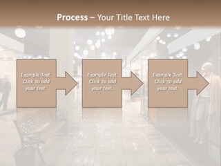 A Store With Mannequins And A Bench In The Middle PowerPoint Template