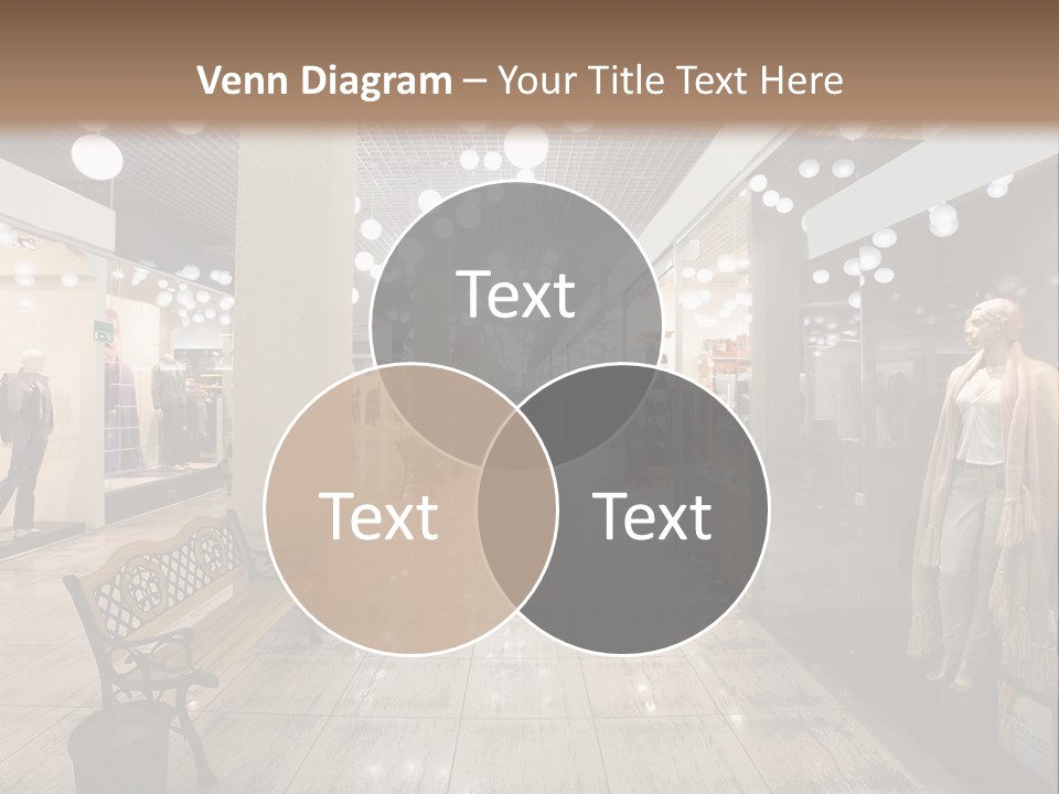 A Store With Mannequins And A Bench In The Middle PowerPoint Template