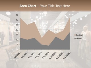 A Store With Mannequins And A Bench In The Middle PowerPoint Template