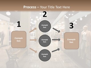 A Store With Mannequins And A Bench In The Middle PowerPoint Template