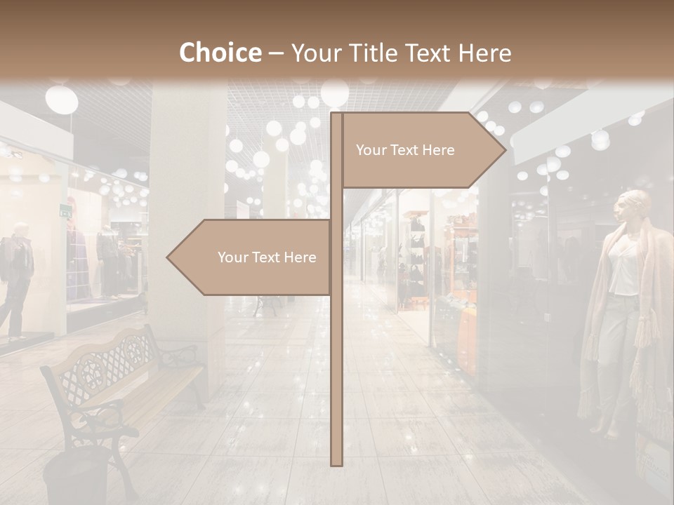 A Store With Mannequins And A Bench In The Middle PowerPoint Template