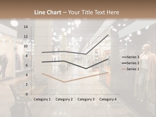 A Store With Mannequins And A Bench In The Middle PowerPoint Template
