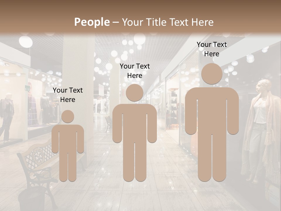 A Store With Mannequins And A Bench In The Middle PowerPoint Template