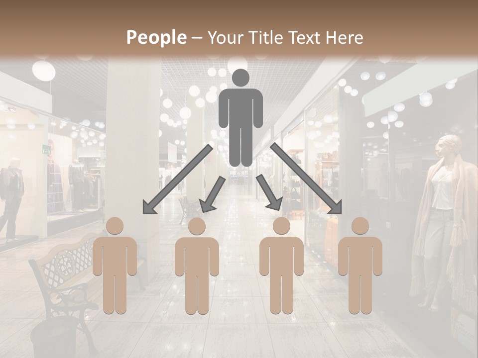 A Store With Mannequins And A Bench In The Middle PowerPoint Template