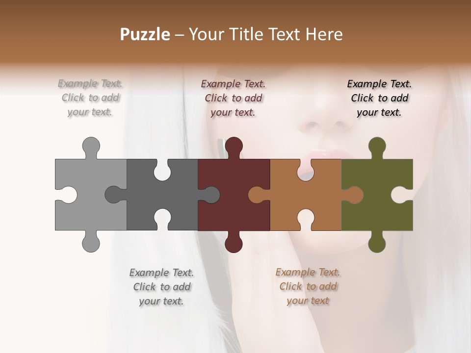 A Woman With Long White Hair And Black Nails PowerPoint Template