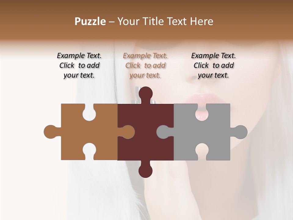 A Woman With Long White Hair And Black Nails PowerPoint Template