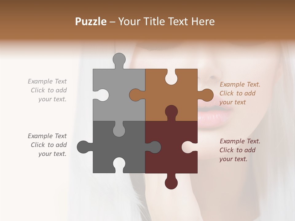 A Woman With Long White Hair And Black Nails PowerPoint Template