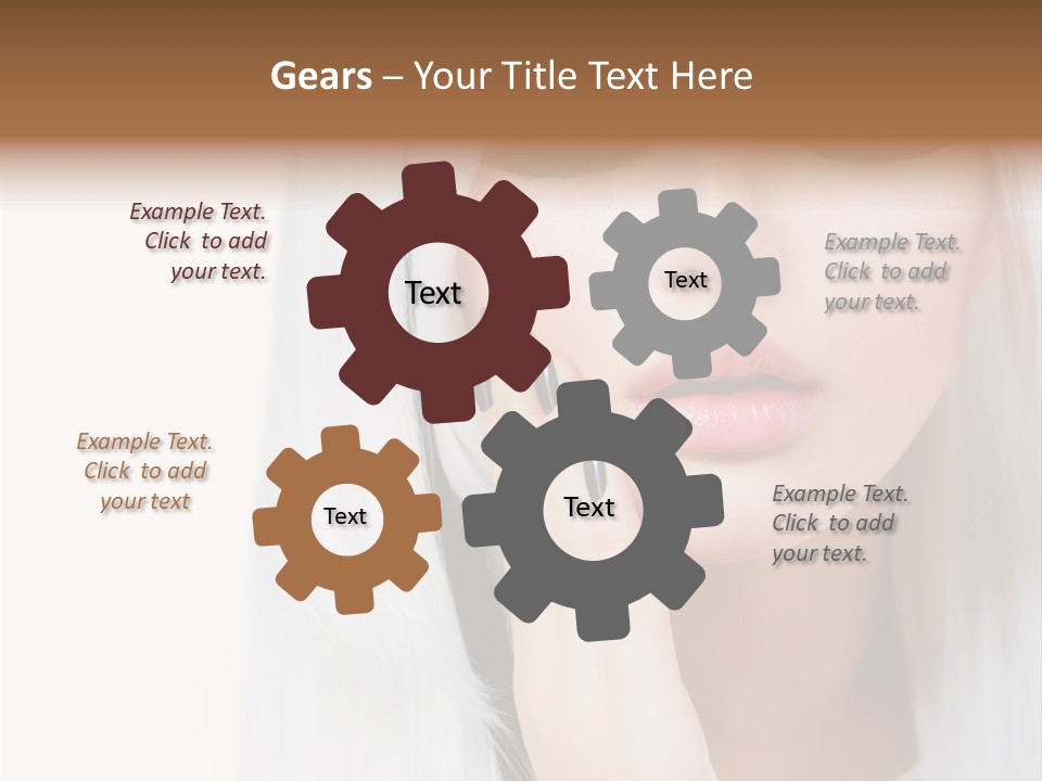 A Woman With Long White Hair And Black Nails PowerPoint Template