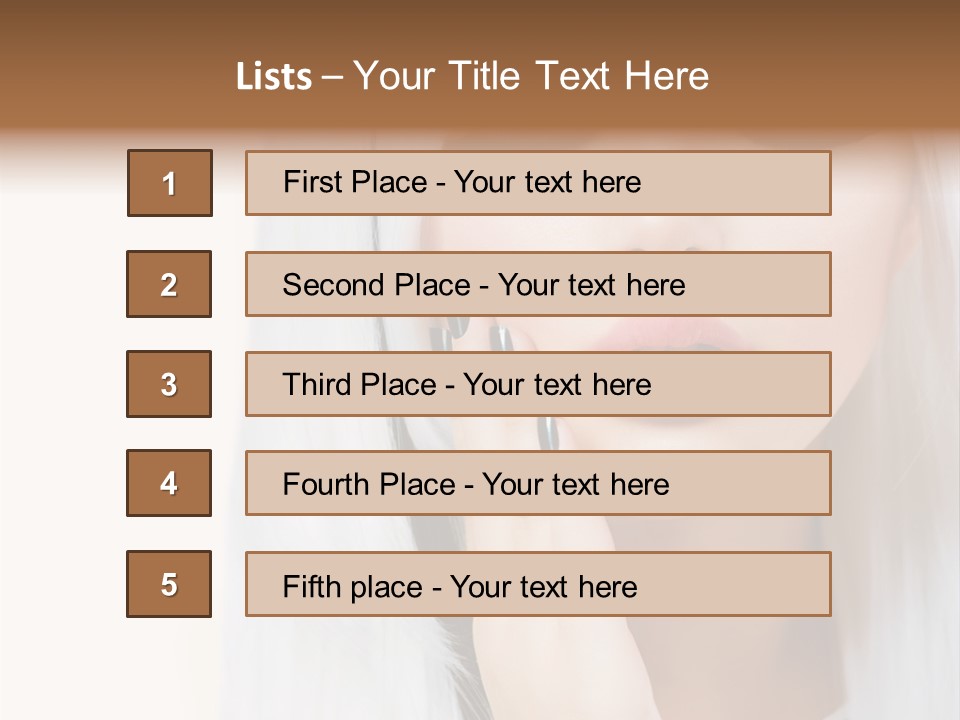 A Woman With Long White Hair And Black Nails PowerPoint Template