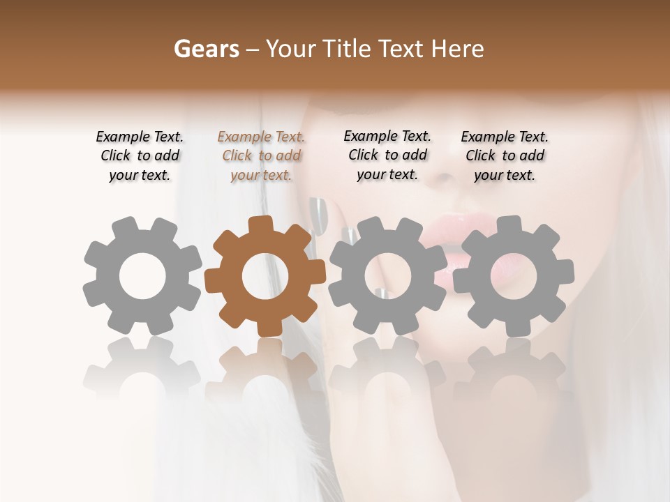 A Woman With Long White Hair And Black Nails PowerPoint Template