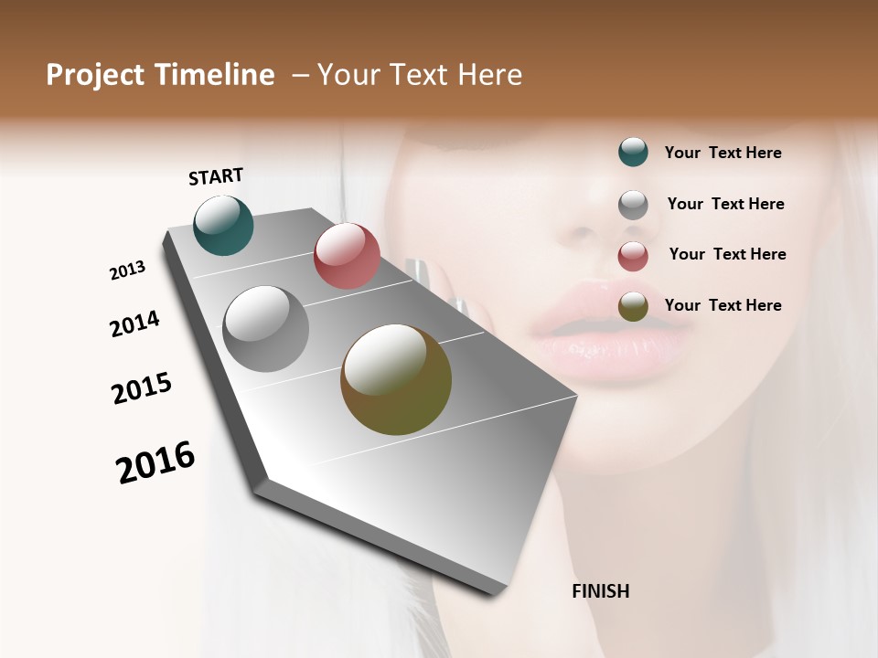 A Woman With Long White Hair And Black Nails PowerPoint Template