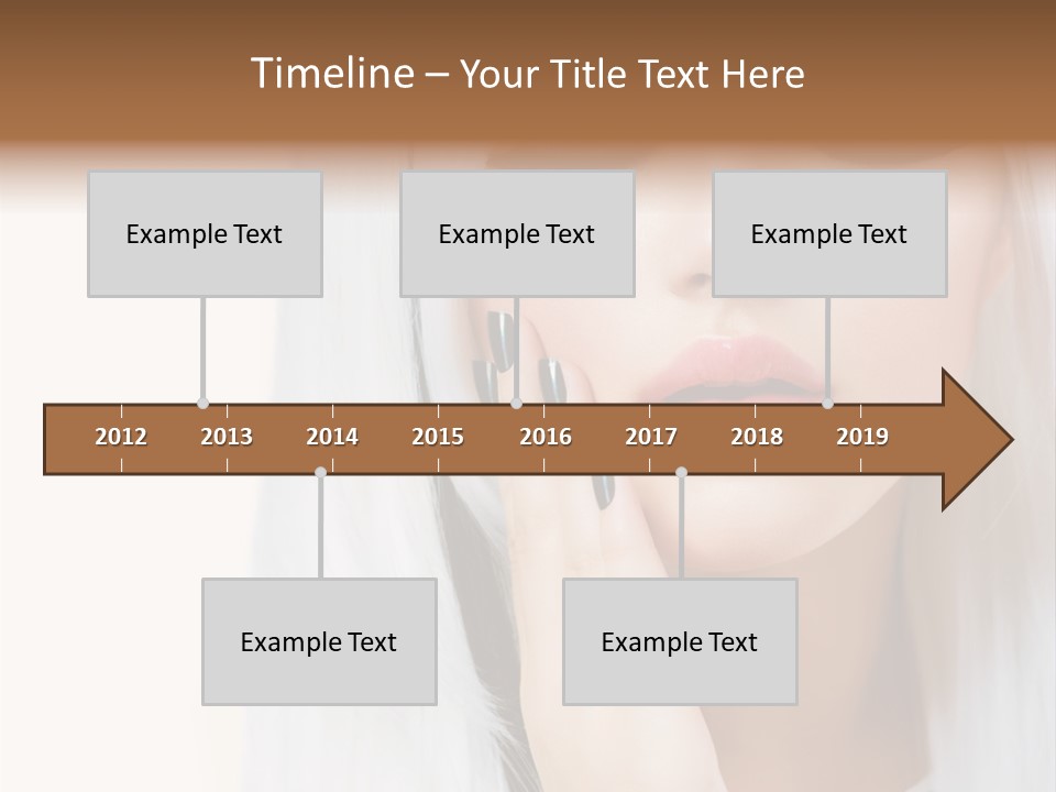 A Woman With Long White Hair And Black Nails PowerPoint Template