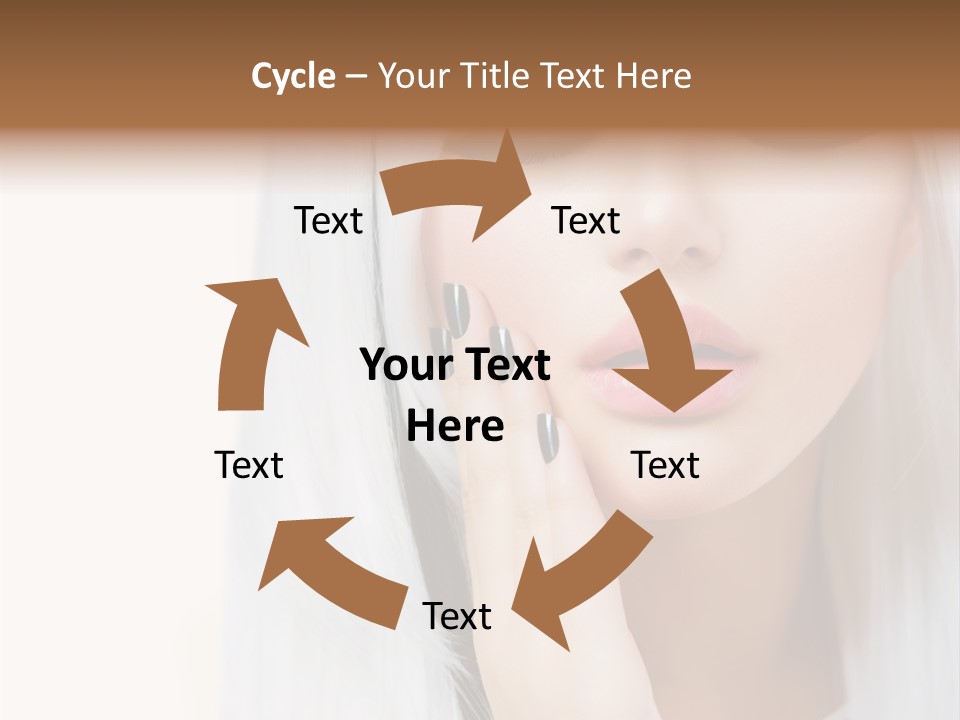 A Woman With Long White Hair And Black Nails PowerPoint Template