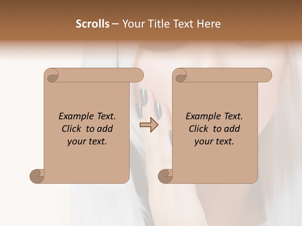 A Woman With Long White Hair And Black Nails PowerPoint Template