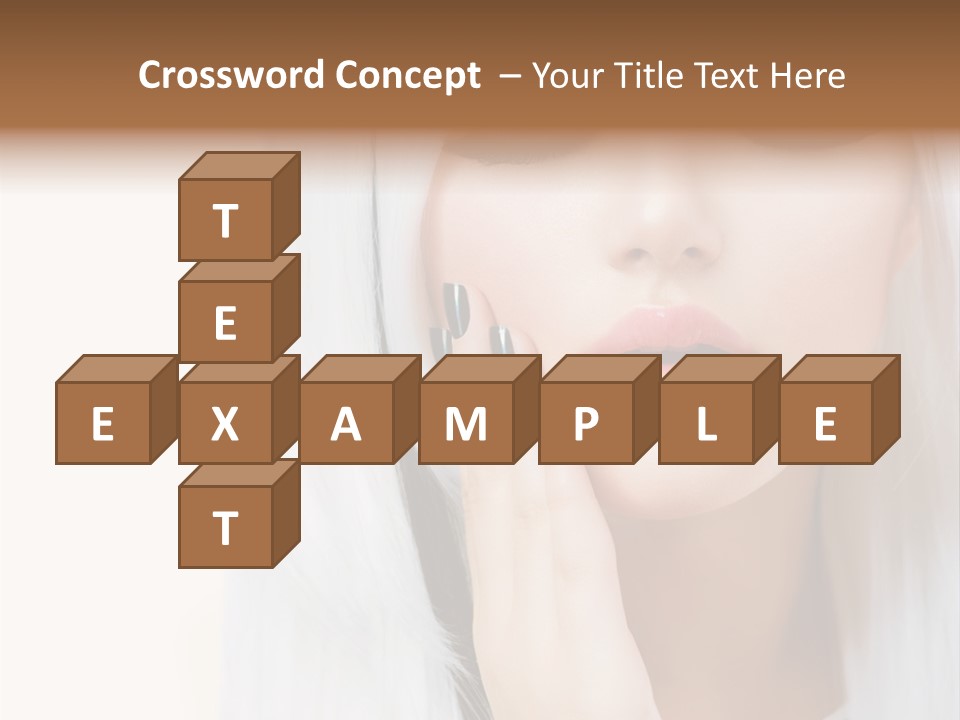 A Woman With Long White Hair And Black Nails PowerPoint Template