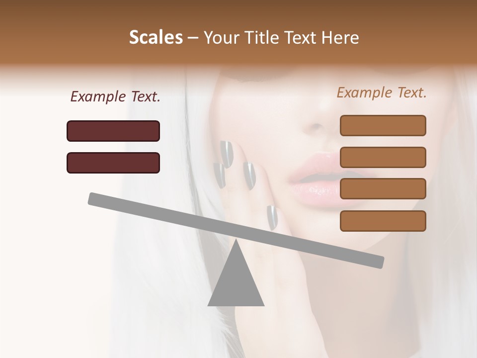 A Woman With Long White Hair And Black Nails PowerPoint Template