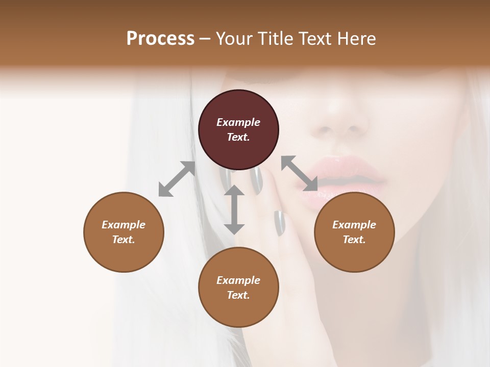 A Woman With Long White Hair And Black Nails PowerPoint Template