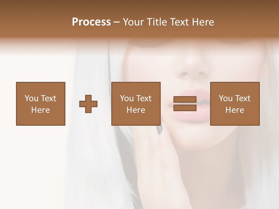 A Woman With Long White Hair And Black Nails PowerPoint Template