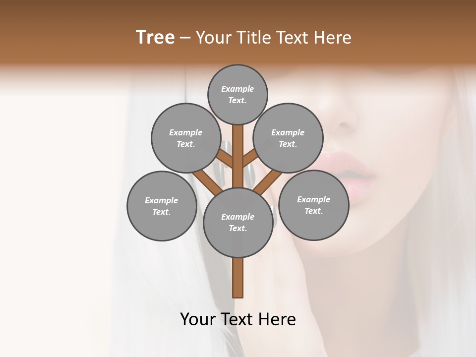 A Woman With Long White Hair And Black Nails PowerPoint Template