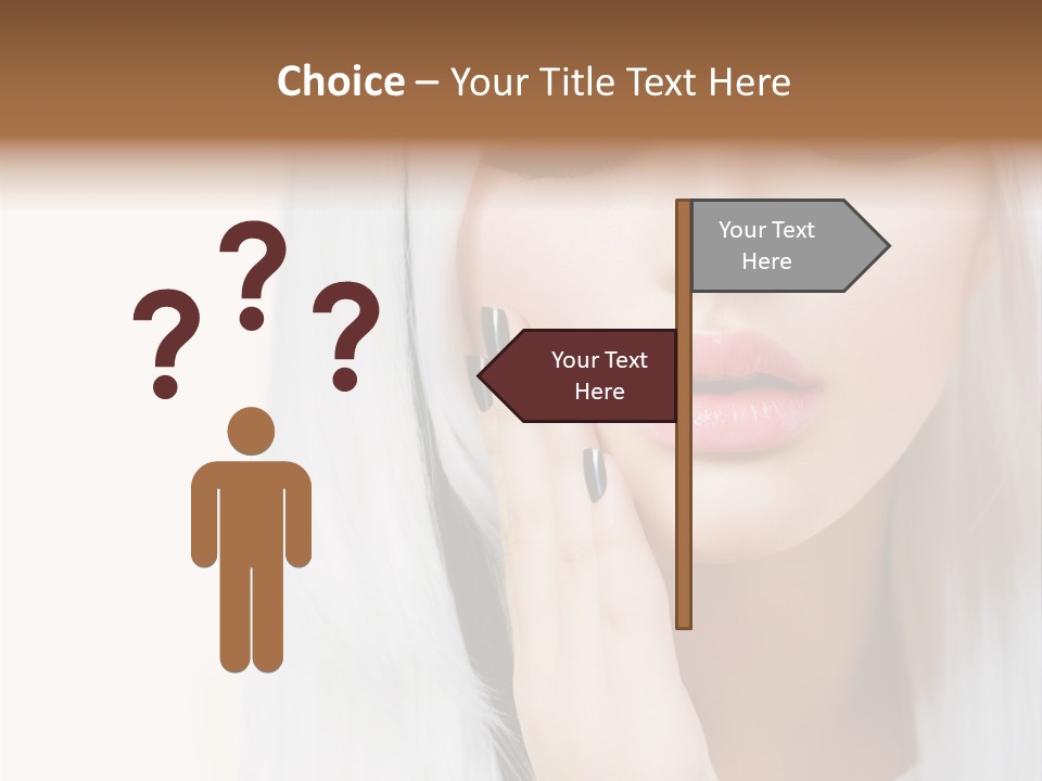 A Woman With Long White Hair And Black Nails PowerPoint Template