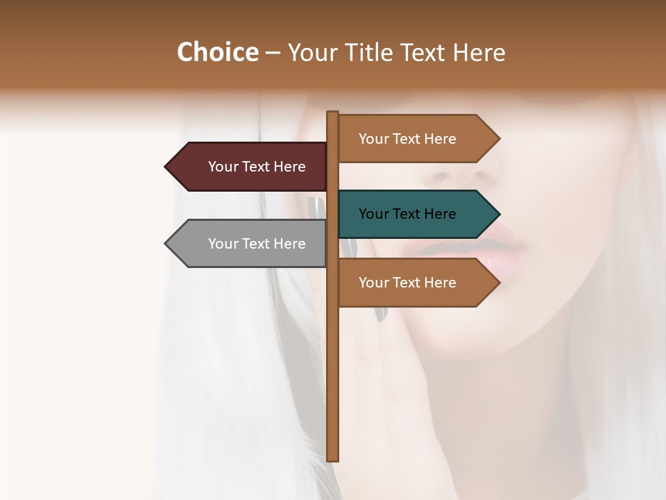 A Woman With Long White Hair And Black Nails PowerPoint Template