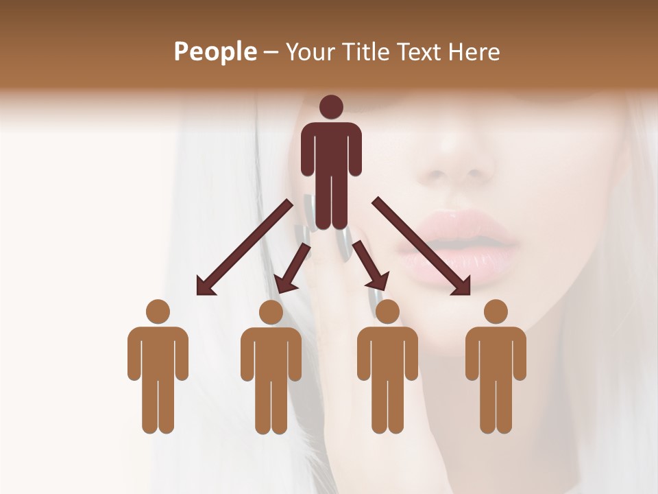 A Woman With Long White Hair And Black Nails PowerPoint Template