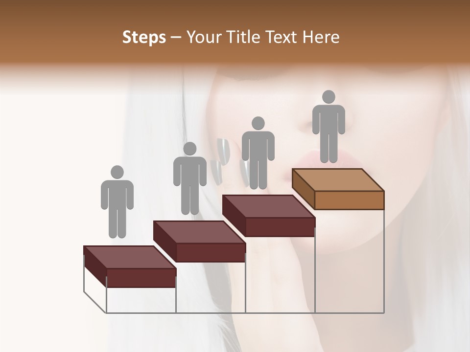 A Woman With Long White Hair And Black Nails PowerPoint Template