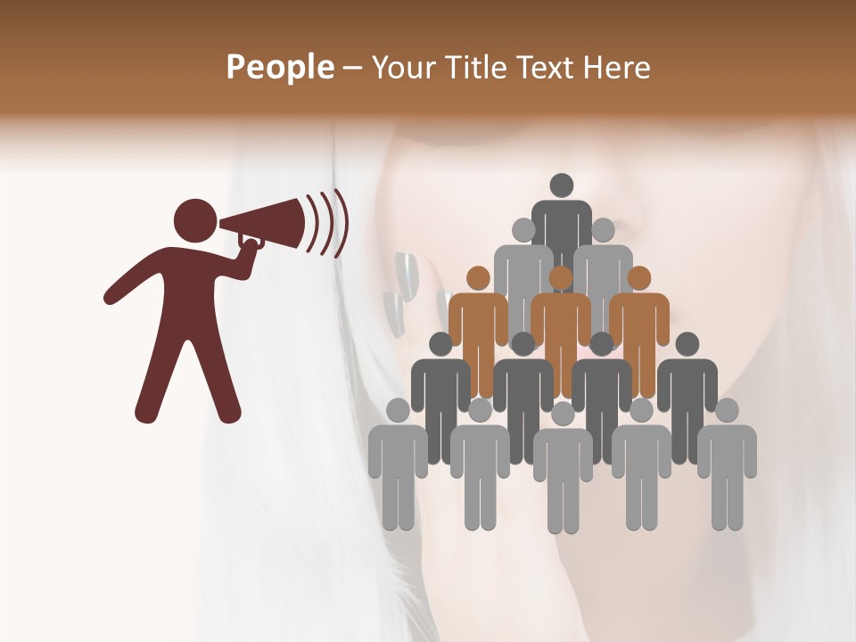 A Woman With Long White Hair And Black Nails PowerPoint Template