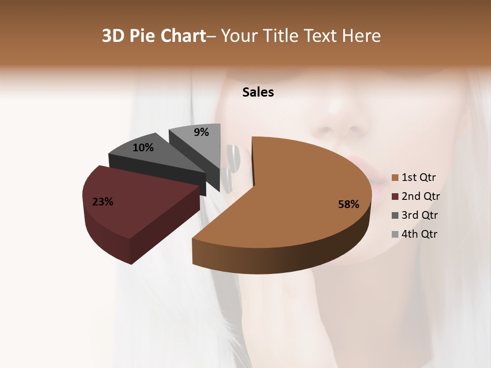 A Woman With Long White Hair And Black Nails PowerPoint Template