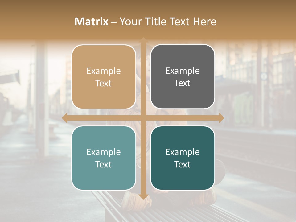 A Woman Sitting On A Bench Talking On A Cell Phone PowerPoint Template