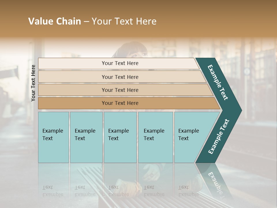 A Woman Sitting On A Bench Talking On A Cell Phone PowerPoint Template
