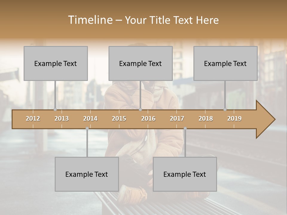A Woman Sitting On A Bench Talking On A Cell Phone PowerPoint Template