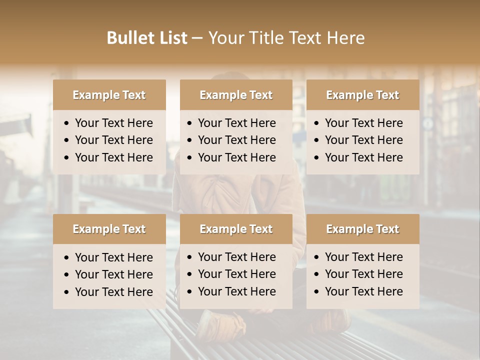 A Woman Sitting On A Bench Talking On A Cell Phone PowerPoint Template