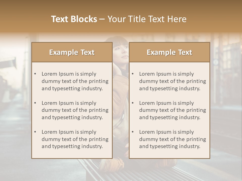 A Woman Sitting On A Bench Talking On A Cell Phone PowerPoint Template