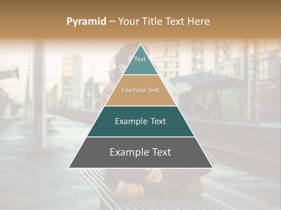 A Woman Sitting On A Bench Talking On A Cell Phone PowerPoint Template