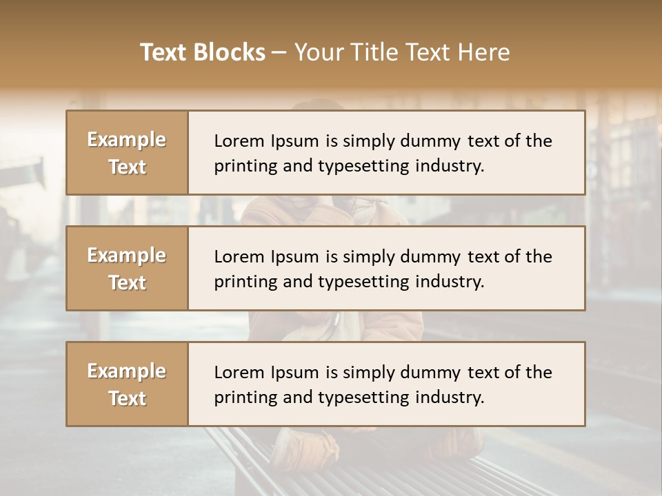 A Woman Sitting On A Bench Talking On A Cell Phone PowerPoint Template