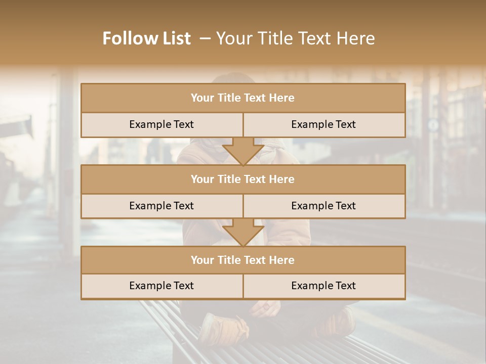 A Woman Sitting On A Bench Talking On A Cell Phone PowerPoint Template