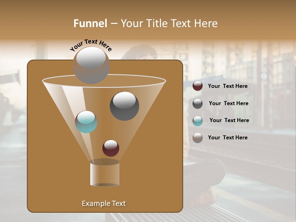 A Woman Sitting On A Bench Talking On A Cell Phone PowerPoint Template