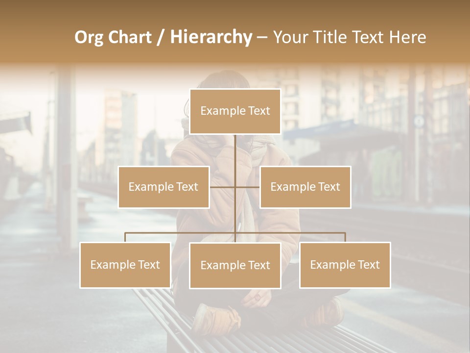 A Woman Sitting On A Bench Talking On A Cell Phone PowerPoint Template