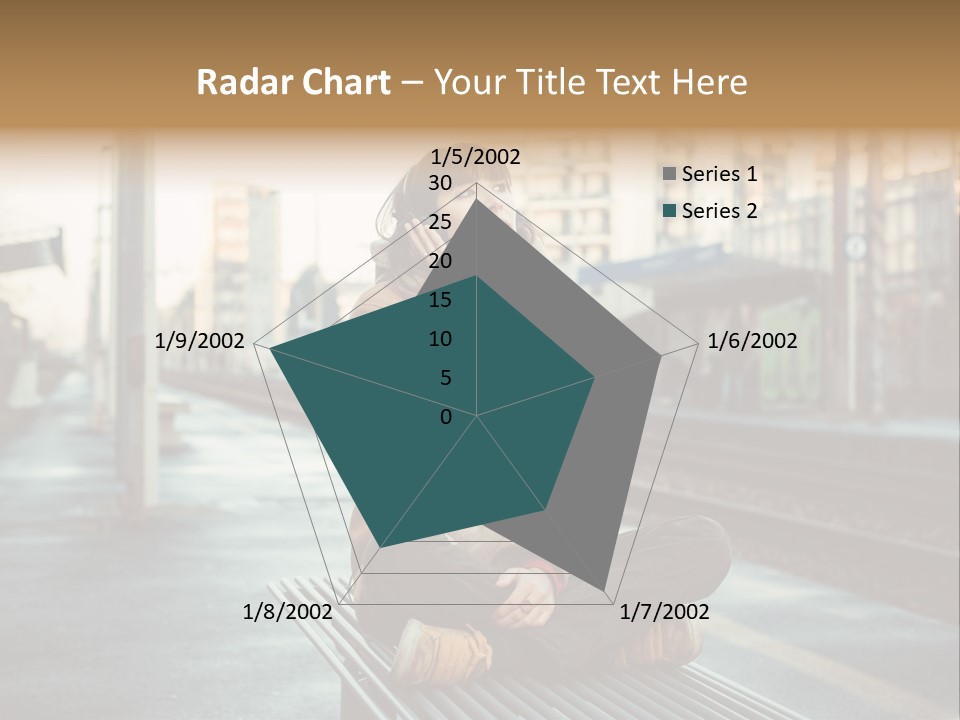 A Woman Sitting On A Bench Talking On A Cell Phone PowerPoint Template