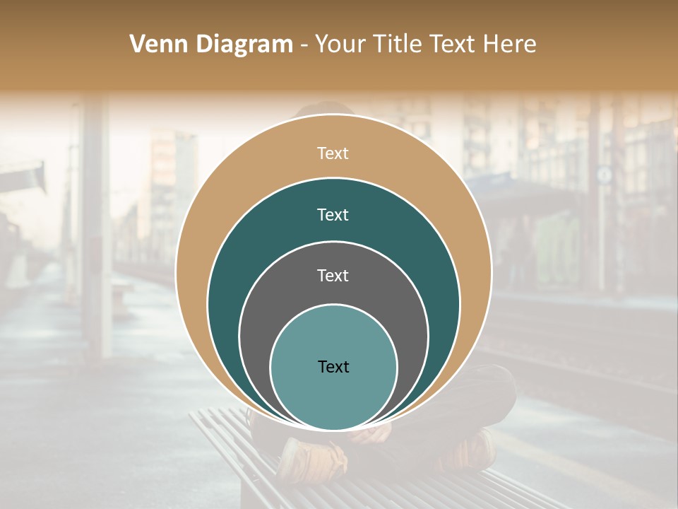 A Woman Sitting On A Bench Talking On A Cell Phone PowerPoint Template