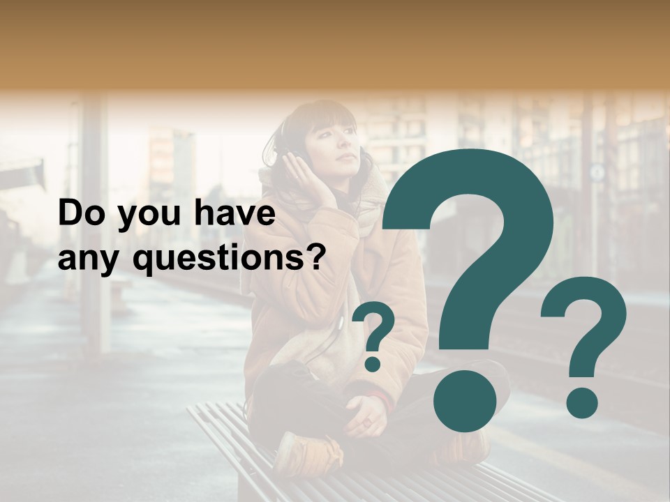 A Woman Sitting On A Bench Talking On A Cell Phone PowerPoint Template