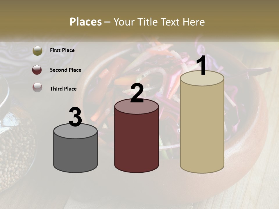 A Wooden Bowl Filled With Red Cabbage And Carrots PowerPoint Template