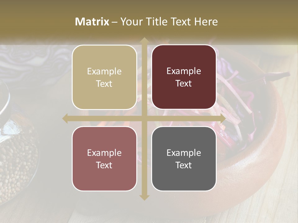 A Wooden Bowl Filled With Red Cabbage And Carrots PowerPoint Template