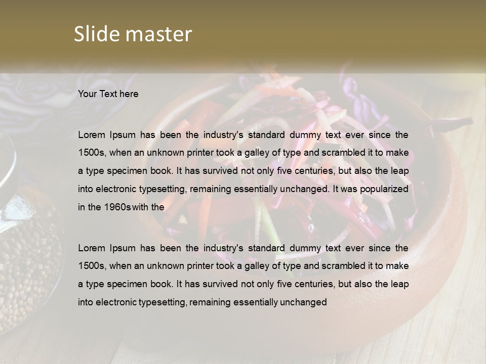 A Wooden Bowl Filled With Red Cabbage And Carrots PowerPoint Template