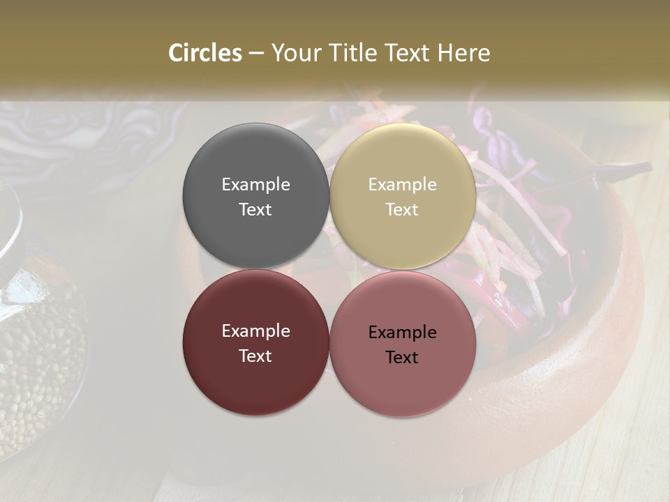 A Wooden Bowl Filled With Red Cabbage And Carrots PowerPoint Template