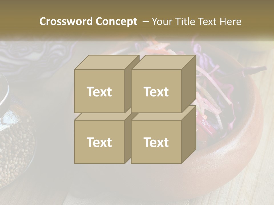 A Wooden Bowl Filled With Red Cabbage And Carrots PowerPoint Template