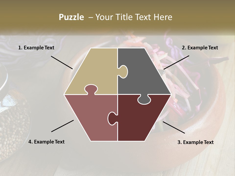 A Wooden Bowl Filled With Red Cabbage And Carrots PowerPoint Template