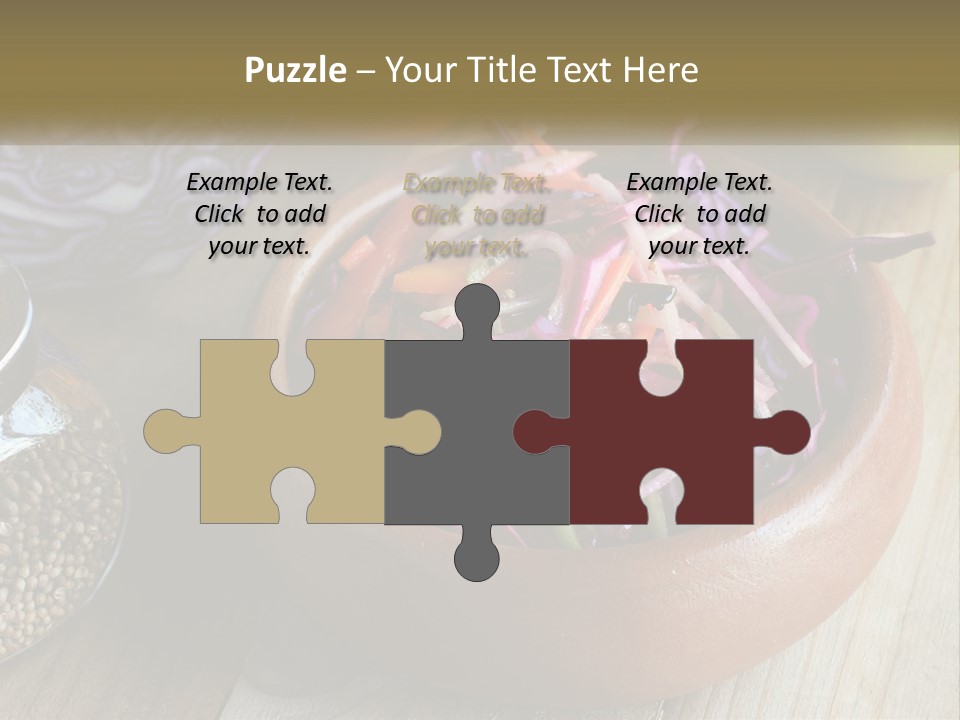 A Wooden Bowl Filled With Red Cabbage And Carrots PowerPoint Template