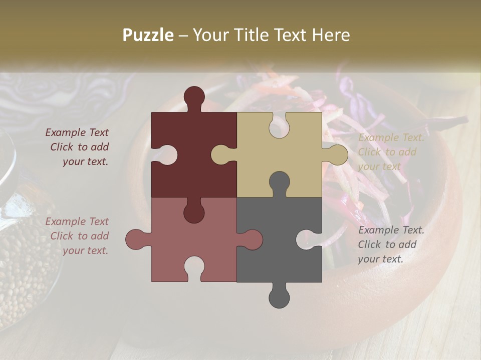 A Wooden Bowl Filled With Red Cabbage And Carrots PowerPoint Template